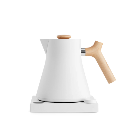 Rebrew Corvo EKG Electric Kettle - Rebrew Corvo EKG Electric Kettle - Matte White + Maple | Fellow