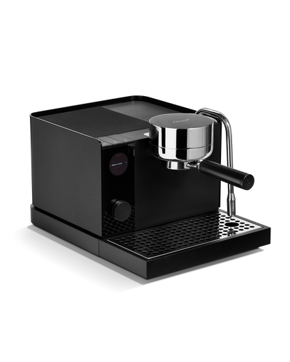 Fellow Espresso Series 1 in black with pressure control and steam wand, on a white background.