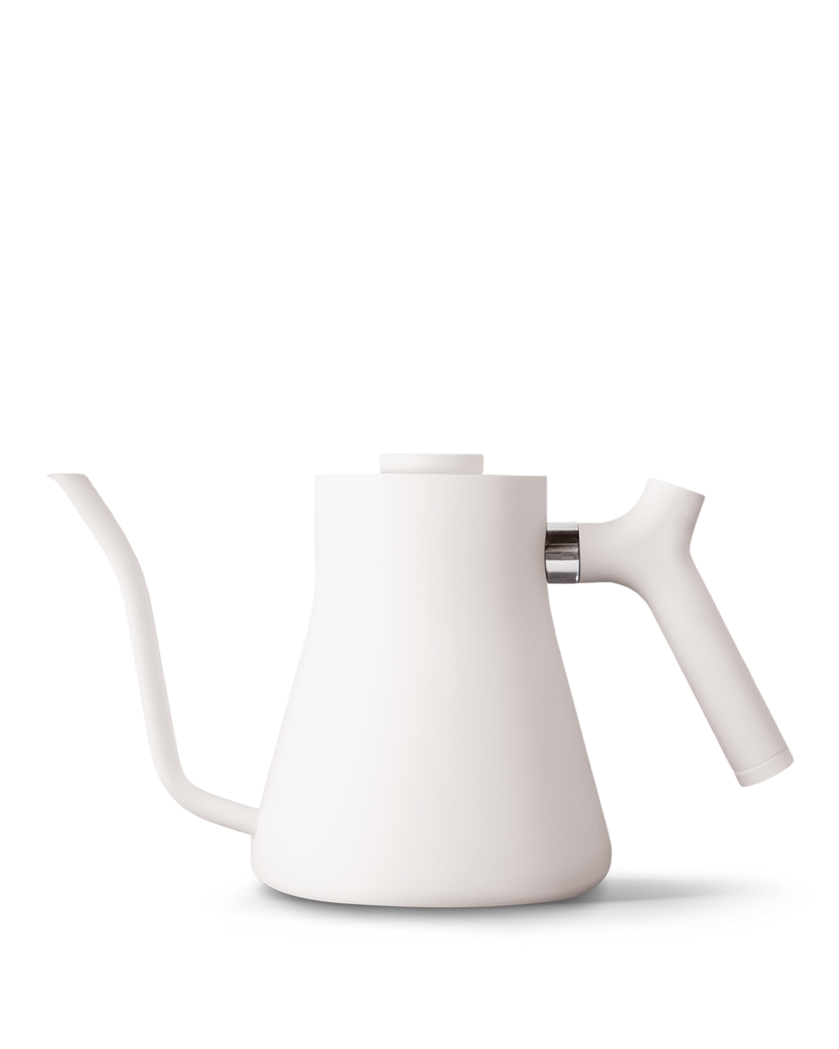 Fellow Stagg Pour-Over Kettle in matte white with precision spout and side handle.